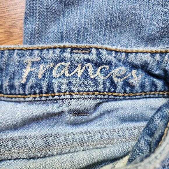 Silver Jeans Womens Size 31x33 Frances Distressed Patched Light Blue Low Rise - Picture 10 of 12